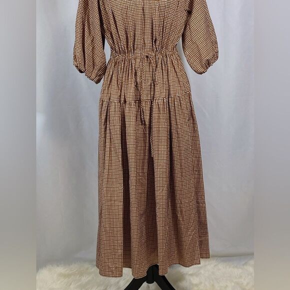 WEEKEND MAX MARA Lola Plaid Peasant Dress size 10 - Picture 6 of 12